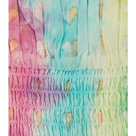 NWT Revolve Majorelle Siesta Key Tie-Dye Metallic Heart Crop Top XL Bandeau - Picture 9 of 9